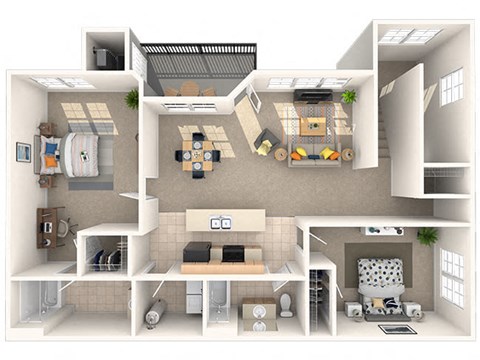 a floor plan of a 2 bedroom apartment